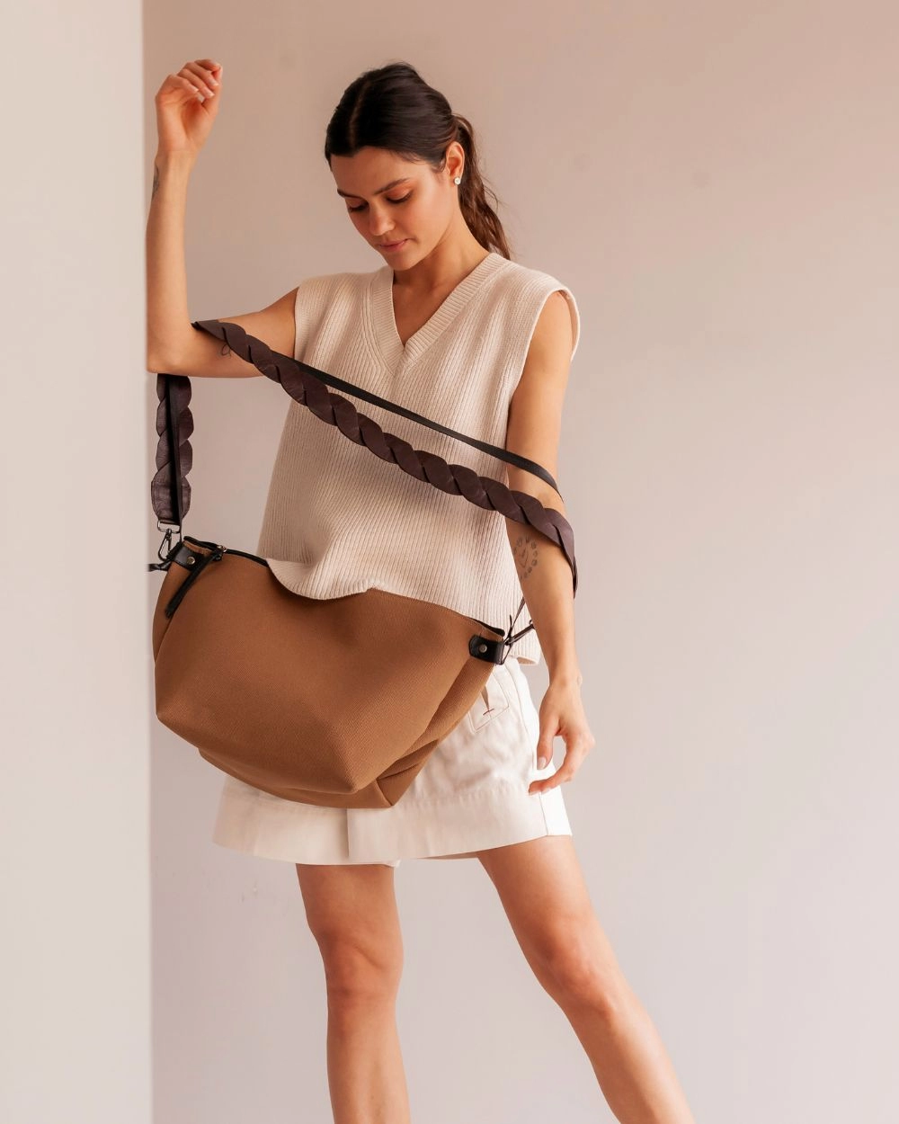 Alça Trançada Marrom